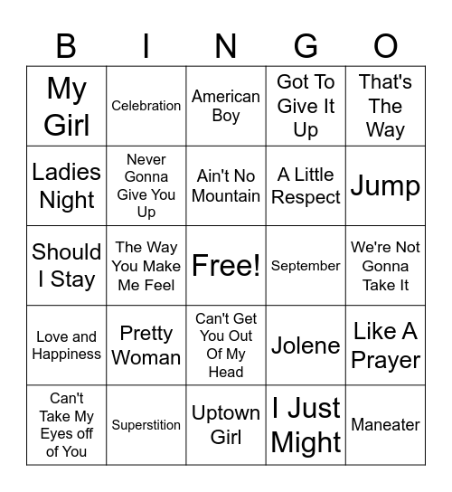 Old Folk Bingo Card