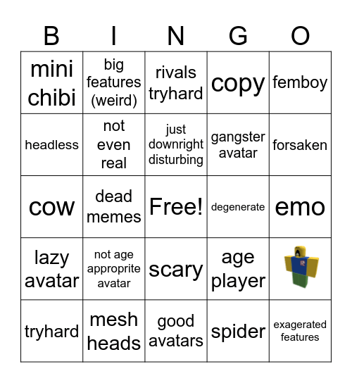 catalog avtar Bingo Card