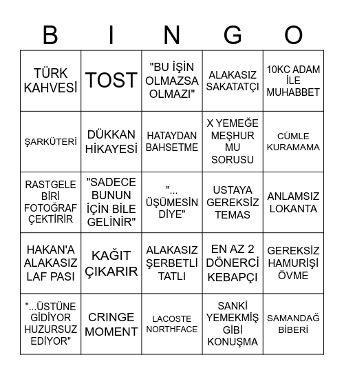 ESER MALI Bingo Card