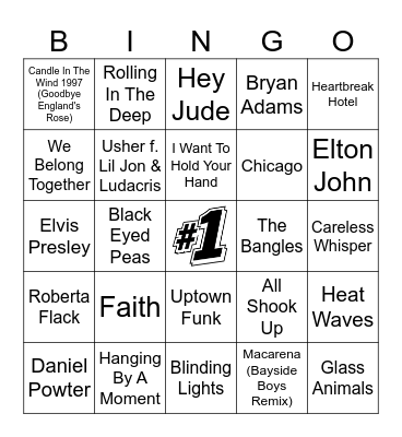 Billboard End-Of-Year #1s (Part 1) Bingo Card