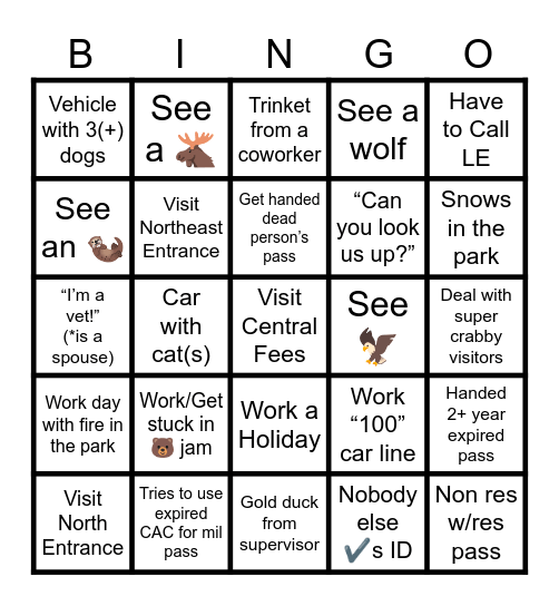 Fees Duck Rally Bingo Card
