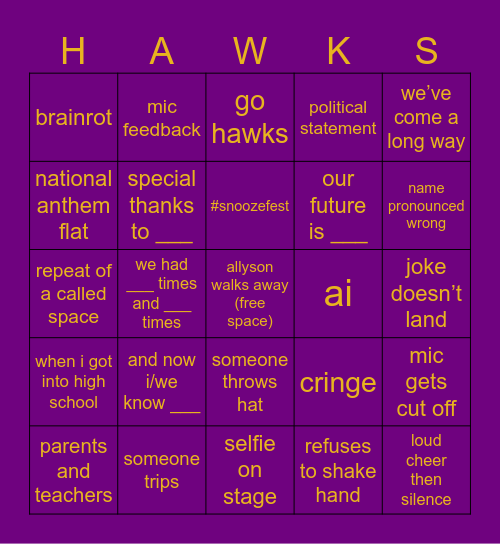 Graduation Bingo 2026 Bingo Card
