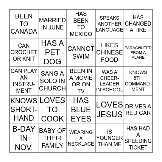 Bingo Card