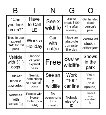 Fees Duck Rally Bingo Card
