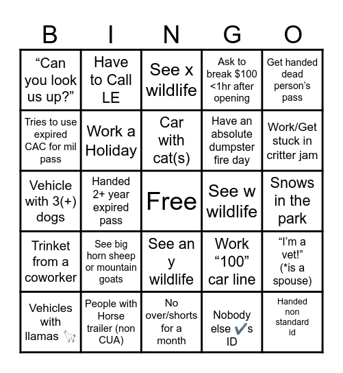 Fees Duck Rally Bingo Card