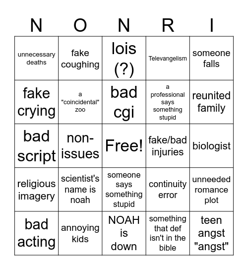 Onceans Rising Bingo Card
