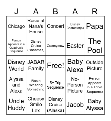 Frameo JABAR Bingo Card