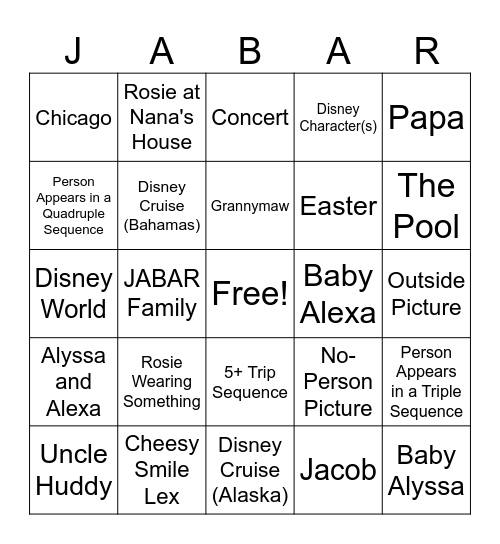 Frameo JABAR Bingo Card