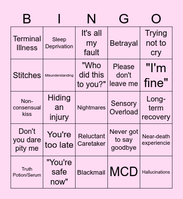 Bad Things Happen Bingo Card
