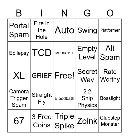 Recent Tab Bingo Card