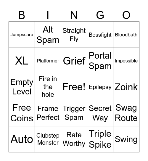 Recent Tab Bingo Card