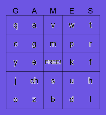 ABC Bingo Card