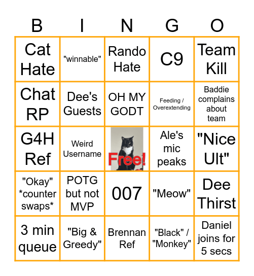 Oberwatch Bingo Card