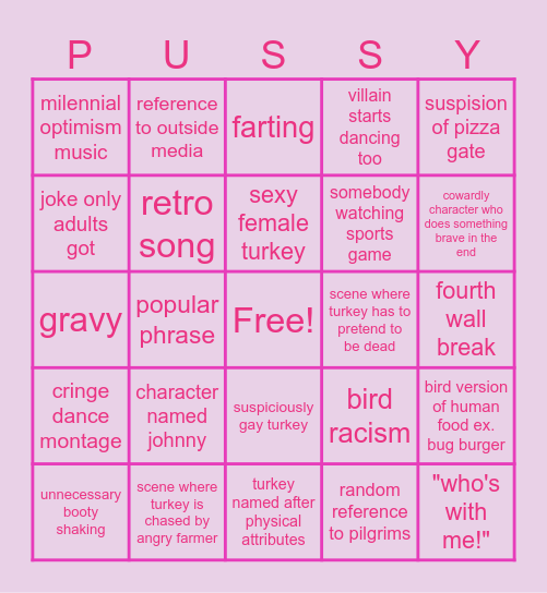 free bird Bingo Card