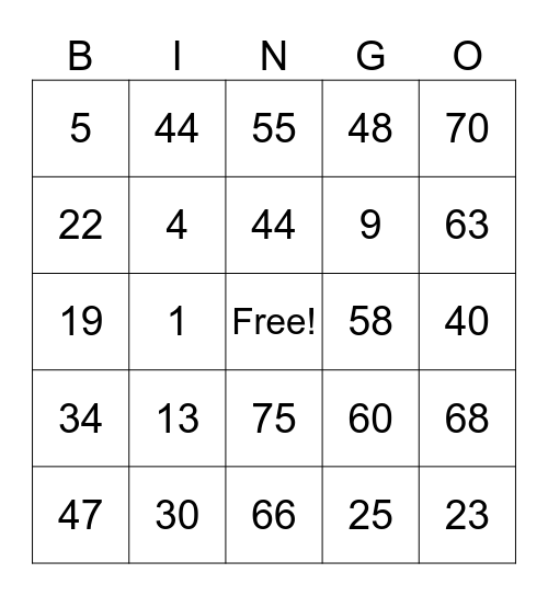 Danups Bingo Card