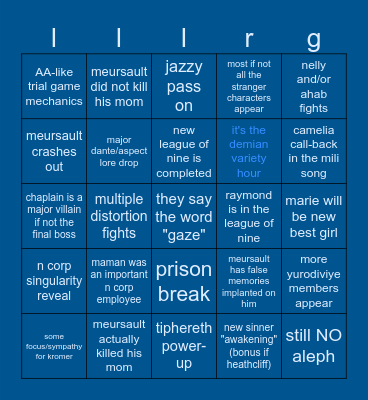 live. love. l'etranger Bingo Card