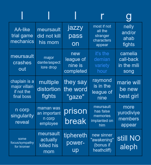 live. love. l'etranger Bingo Card