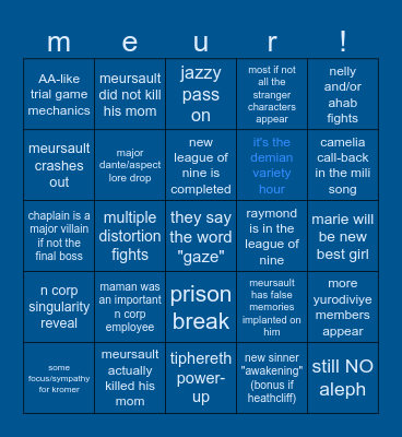 live. love. l'etranger Bingo Card