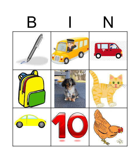 BASIC WORDS Bingo Card