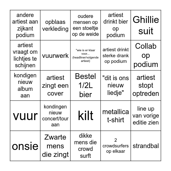 GMM '26 Bingo Card