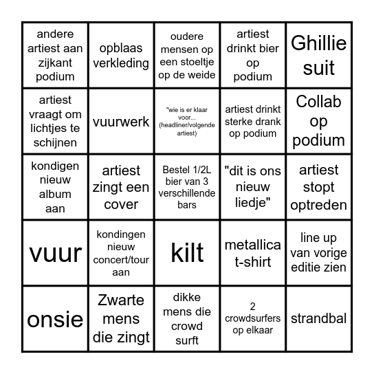 GMM '26 Bingo Card
