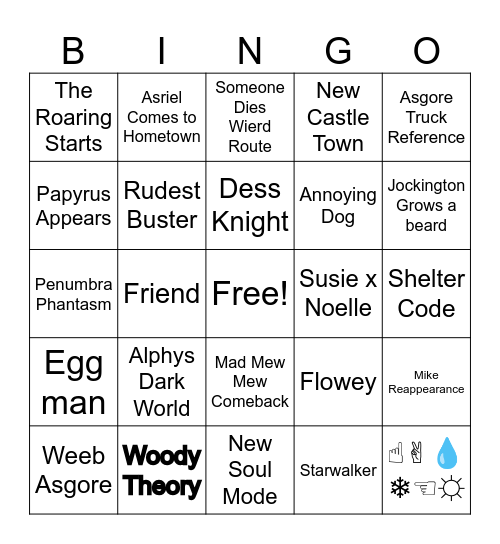 DELTARUNE CHAPTER 5 Bingo Card