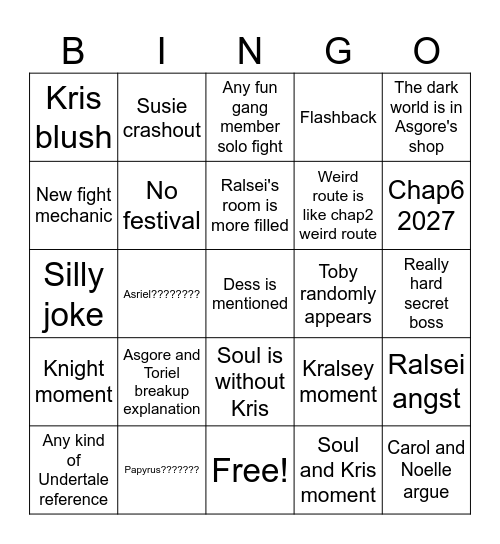 DELTARUNE CHAP5 BINGO Card