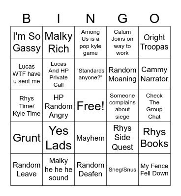 Aitken Island Bingo Card