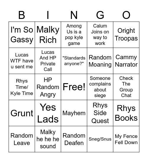 Aitken Island Bingo Card