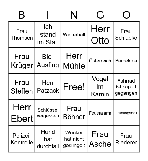 AbiBall bingo Card