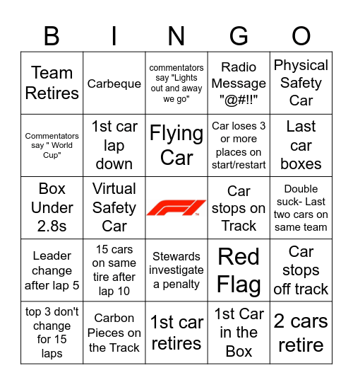 Spanish GP 2026 Bingo Card