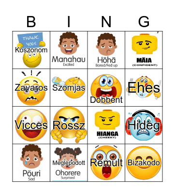 Feelings Bingo Card