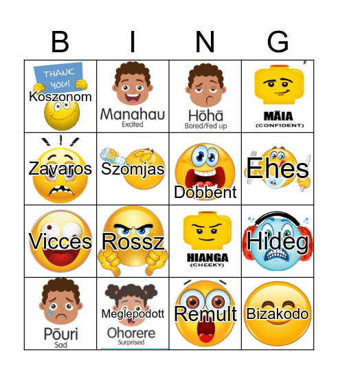 Feelings Bingo Card