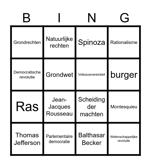 GESCHIEDENIS Bingo Card