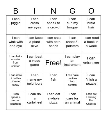 Get To Know You Bingo Card