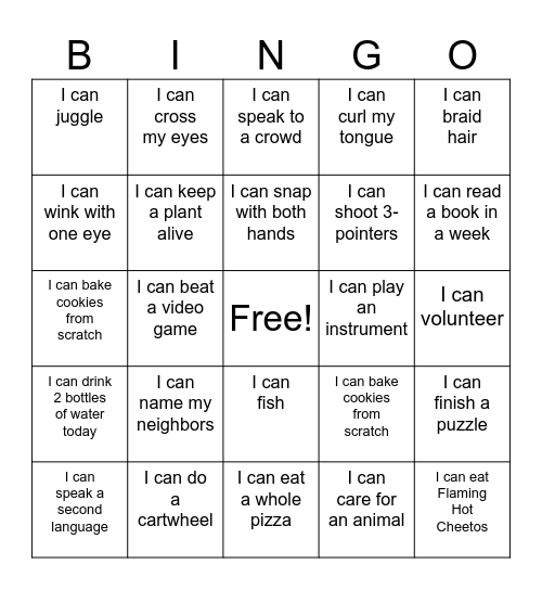 Get To Know You Bingo Card