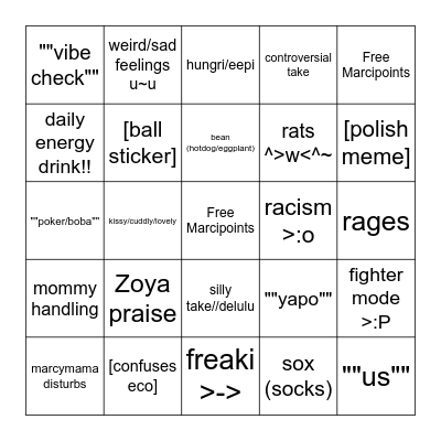 Marcibingo Card