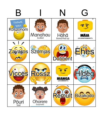 Feelings Bingo Card