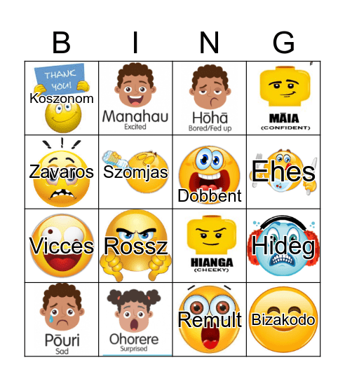 Feelings Bingo Card