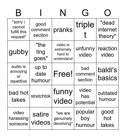Tiktok Bingo 2026 Bingo Card