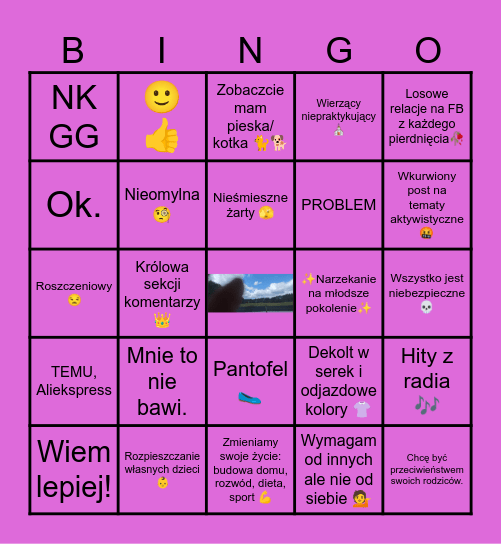 Milenialsi Bingo Card