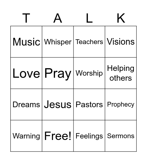 God Still Speaks Bingo Card