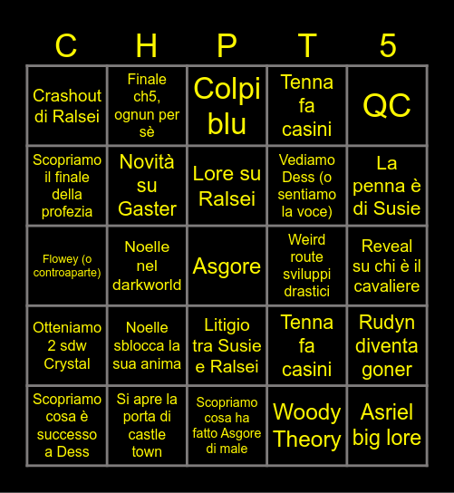 DELTARUNE CHPT 5 BINGO Card