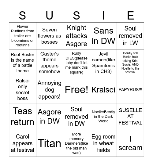 CHAPTER 5 Bingo Card