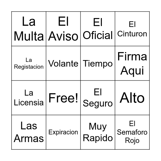 Loteria Bingo Card