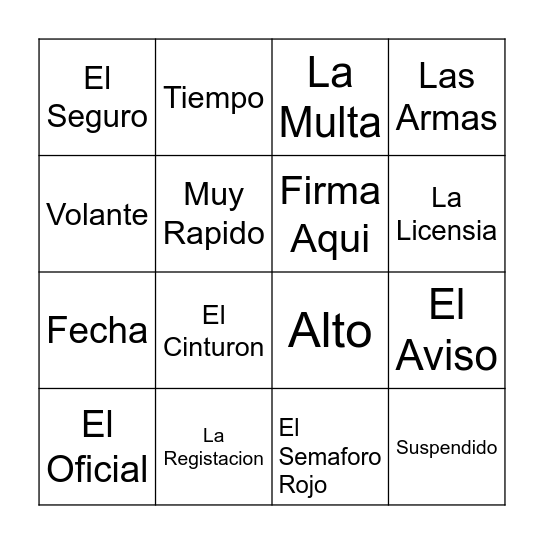 Loteria Bingo Card