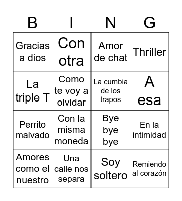 Family Bingo Card