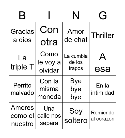 Family Bingo Card