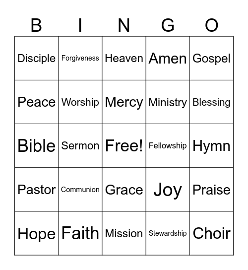 VBS Bingo Card