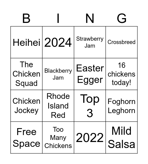 Egg-Cetra Bingo Card